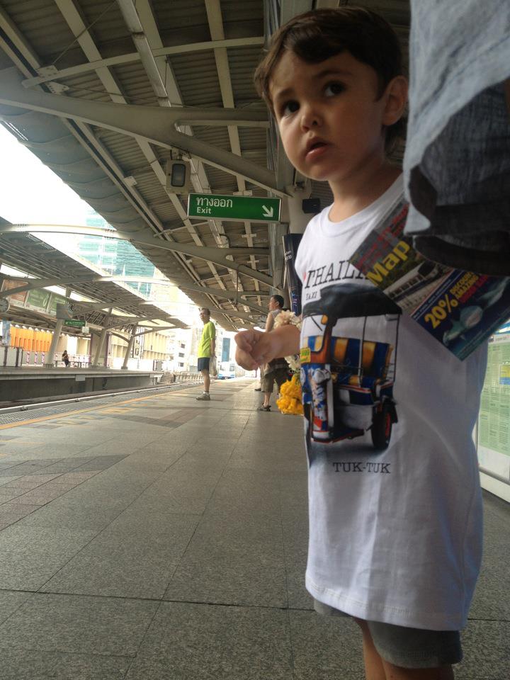 Waiting for the Skytrain in BKK