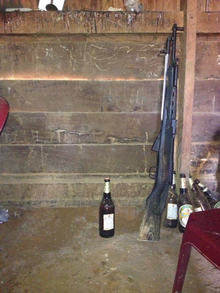 Discussing business with the chief of the village on his…