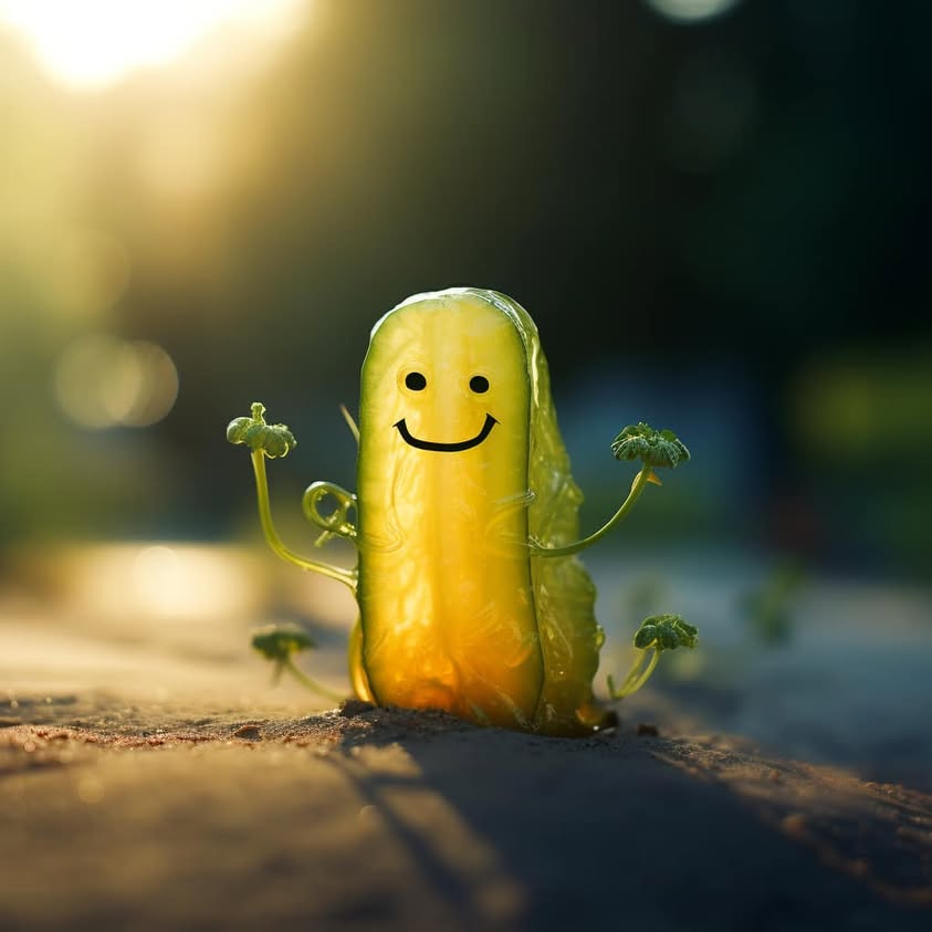 𝓒𝓾𝓽𝓮𝓬𝓾𝓶𝓫𝓮𝓻 Prompt: **photography:: the cutest green cucumber, in the style…