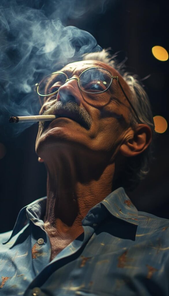 Prompt: **ross rizzo ‘new york city smoking’, vincent desiderio, portraits…