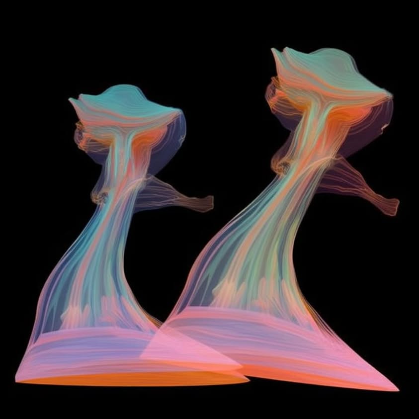 I asked the machine to imagine two women in swimsuits…