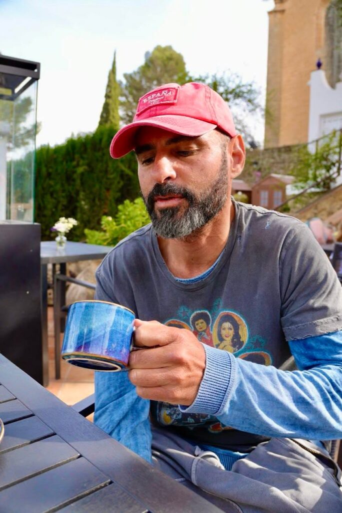 I was sitting with a cup of coffee. Not saying…