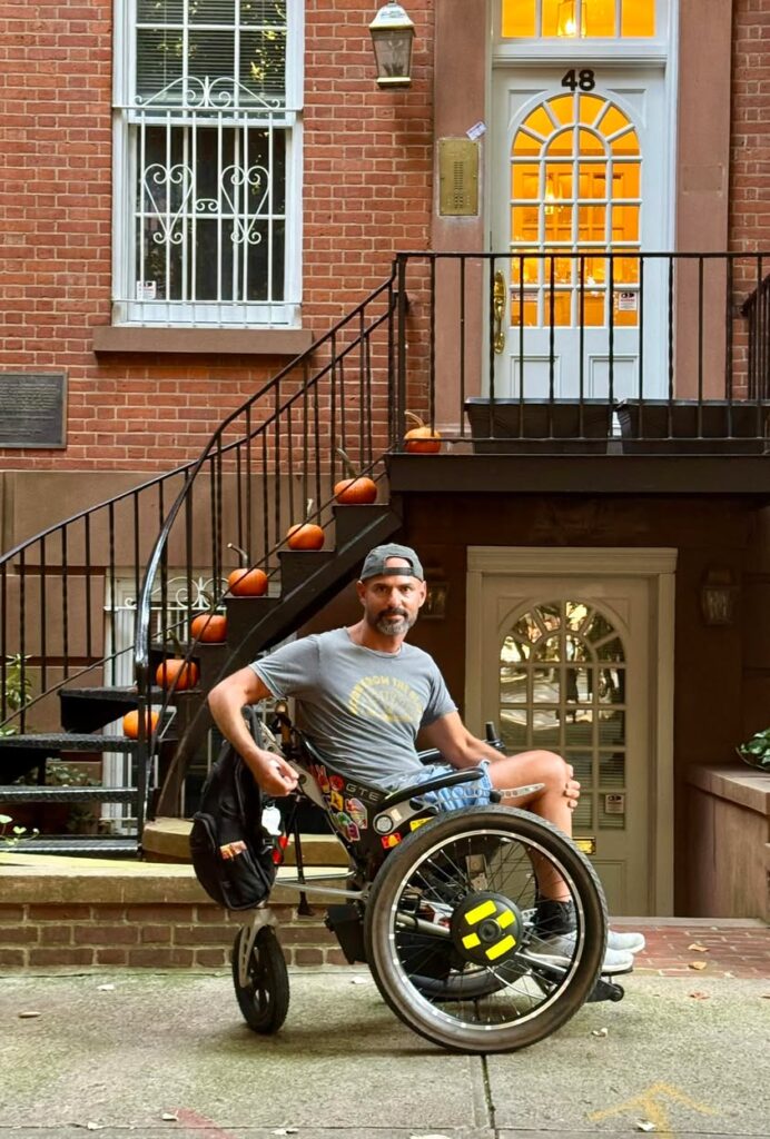 Imagine a simple object. Metal frame. Two big wheels. A…