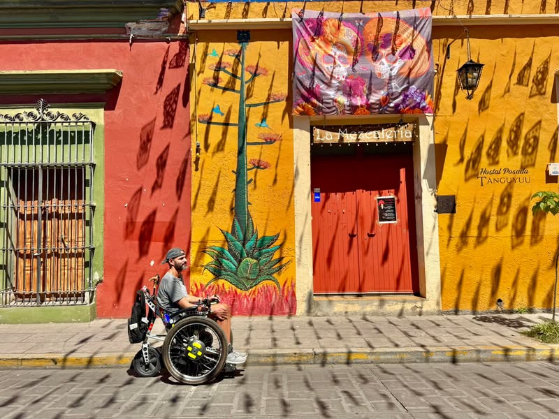 Meanwhile in Oaxaca. 🌼✨💀 #trekinetic #travellingwithwheelchair #wheelchair